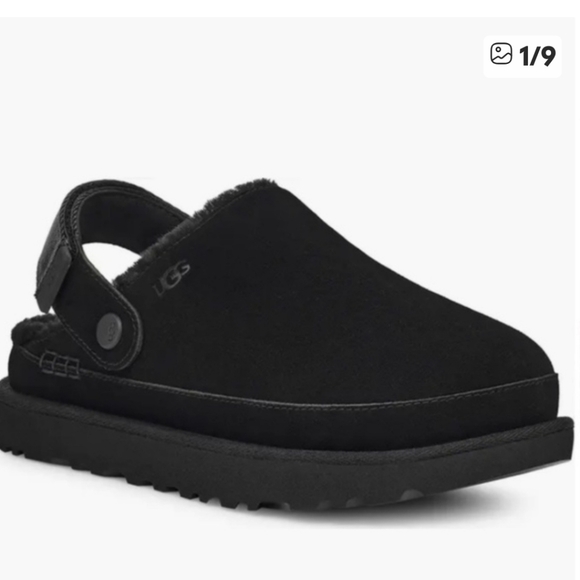 UGG GOLDEN COAST Black Suede Clogs Women's.Size 8.5 - Picture 1 of 9
